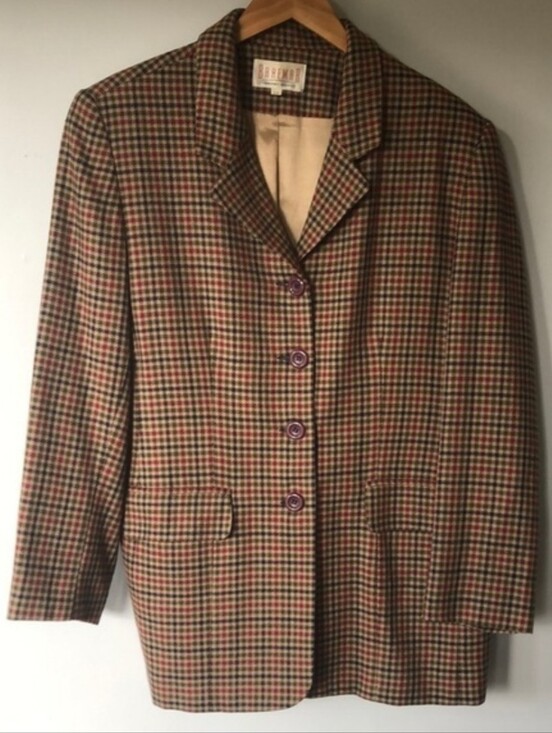 Vintage Jackets & Blazers - Vintage oversized wool houndstooth blazer